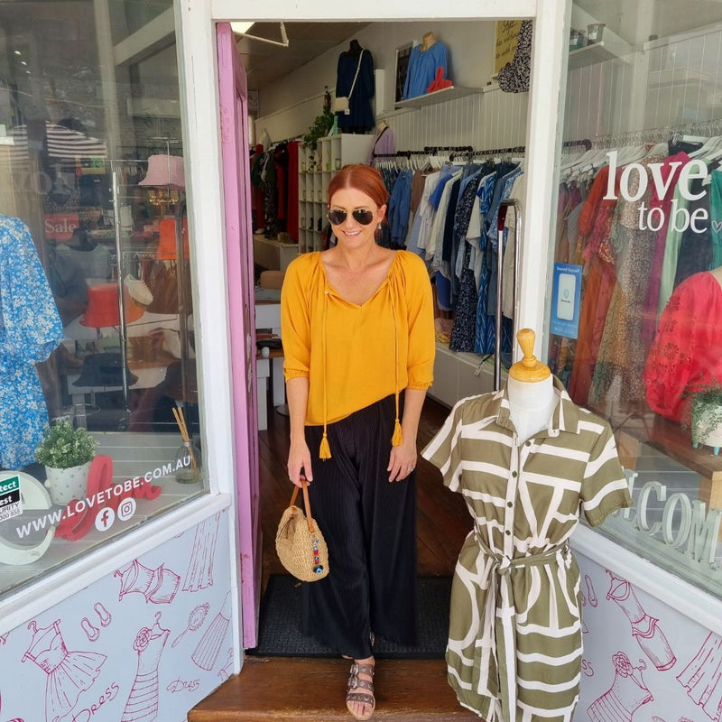 Lana 3/4 Sleeve Top Orange
