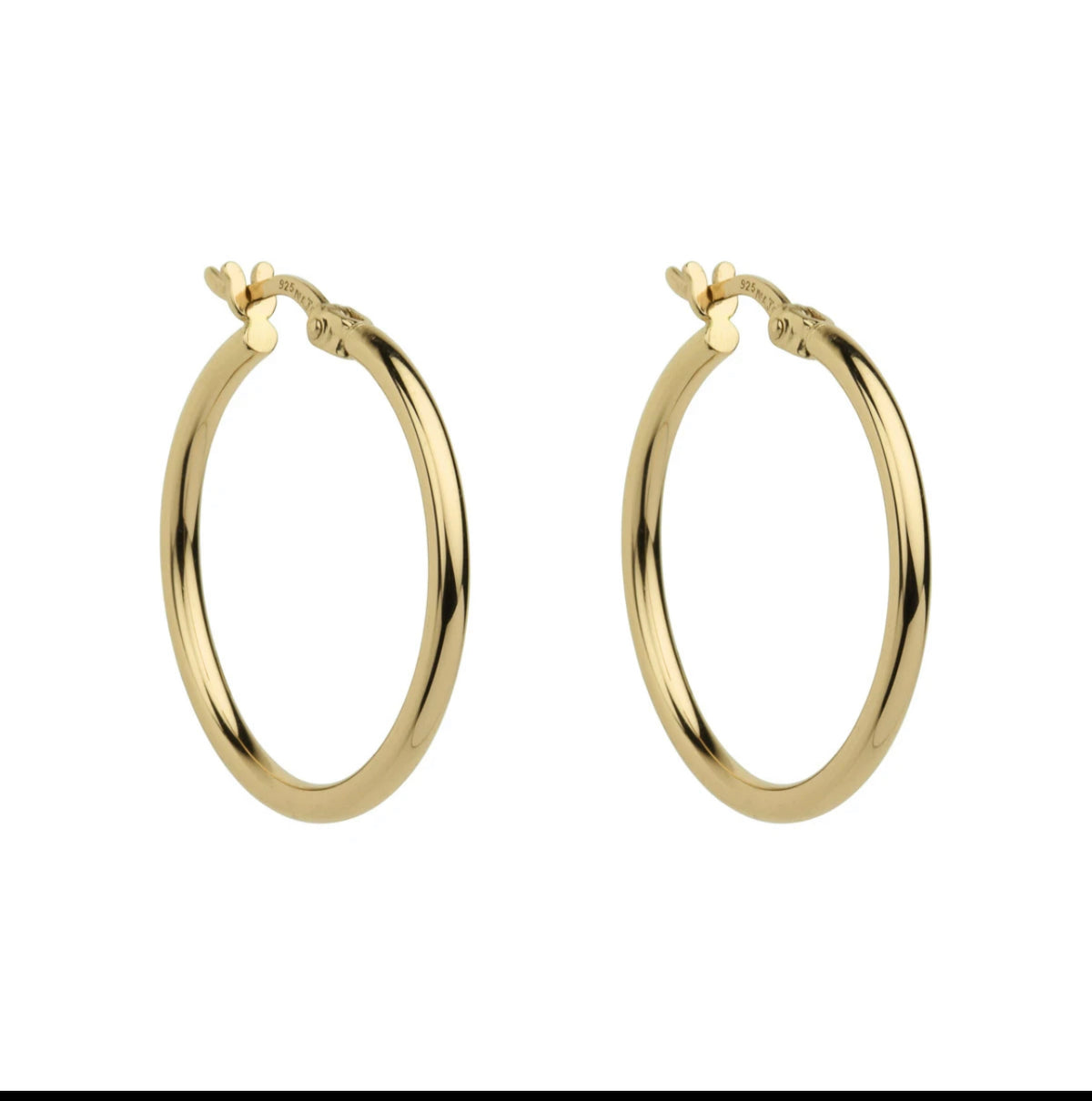 Simple Hoop 25mm Gold Earrings