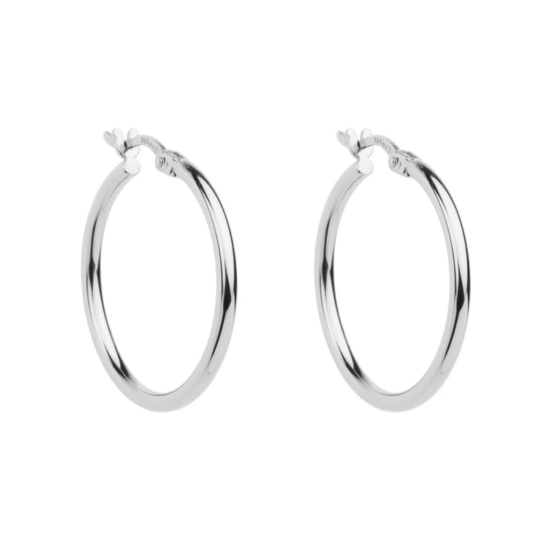 Simple Silver Hoop Earrings