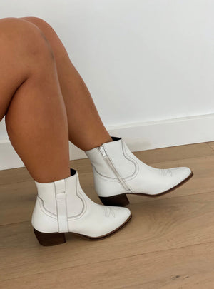 Dee White Ankle Boot