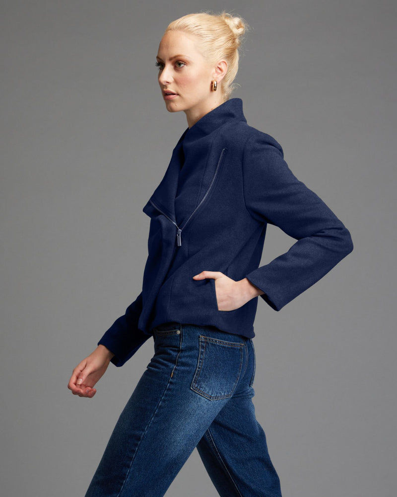 Viva Forever Biker Navy Cropped Jacket
