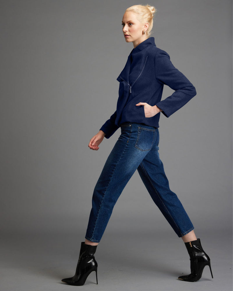 Viva Forever Biker Navy Cropped Jacket